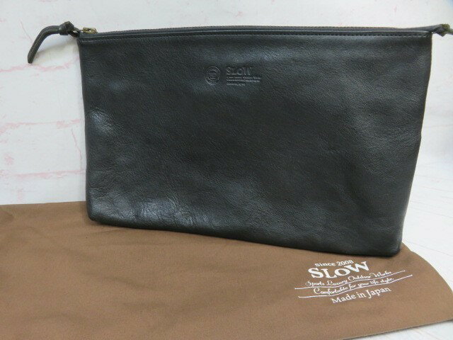 【中古】SLOW スロウ クラッチバッグ レザー ブラック 991859143(4)