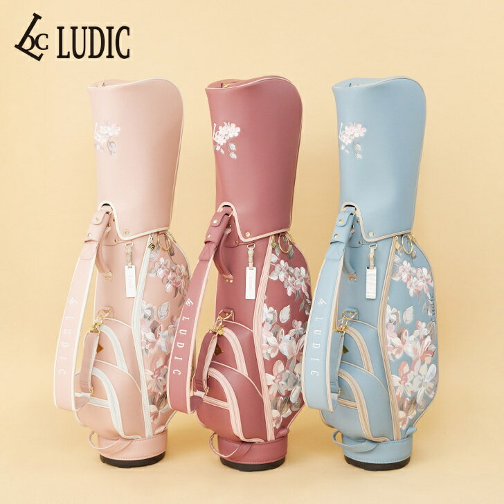 LUDIC ルディック LD-003 高級 合皮 限定 キャディバッグ レディース フラワー おしゃれ 花柄 刺繍 ゴルフバッグ プレゼント 女性 シェリフ 関連 ブランド