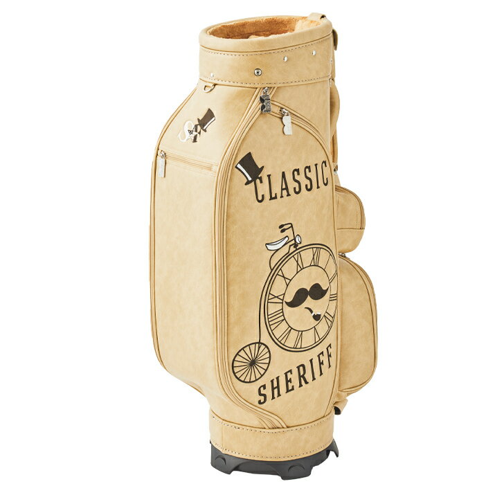 【公式】シェリフ 【SHERIFF】クラシック 数量限定 レア レトロ 被りにくい ゴルフバッグ キャディバッグ メンズ レディース 合皮 帽子 自転車 キャラメル ベージュ ホワイト おしゃれ 限定バッグ 限定 SFC-012CB-VANILA
