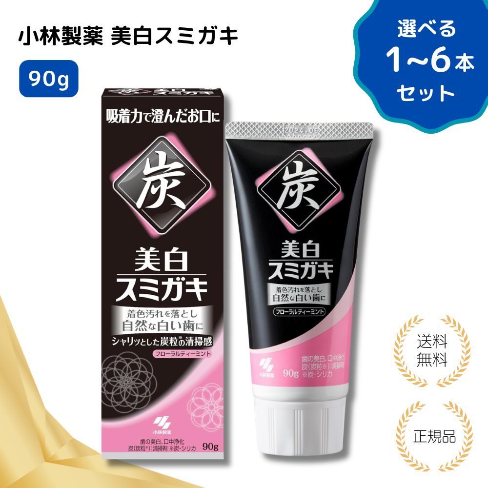 スミガキ 炭粒(炭・シリカ)配合 ハミガキ フローラルティーミントの香り 90g小林製薬
