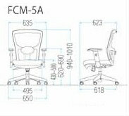 【送料無料】オフィスチェア・メッシュチェアオフィス家具 チェア/椅子肘付き・ブラック (FCM-5Aシリーズ)【背部メッシュ仕様】※お客様組立品