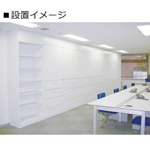 書庫/キャビネット/書棚/完成品【送料無料】HOS-HKS3UNN3枚引違い(上置)書庫/書棚日本製/オフィス/学校/病院/福祉施設 [3]