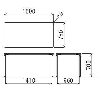 ������̵���ۥ�ե�å���ơ��֥�/�ߡ��ƥ��󥰥ơ��֥��W1500��D750�߹⤵700�ۡ����٤�ŷ�ĥ��顼��2���۲�ĥơ��֥�/�Ǥ���碌��/�饦�󥸥ơ��֥�/���ե����ȶ�