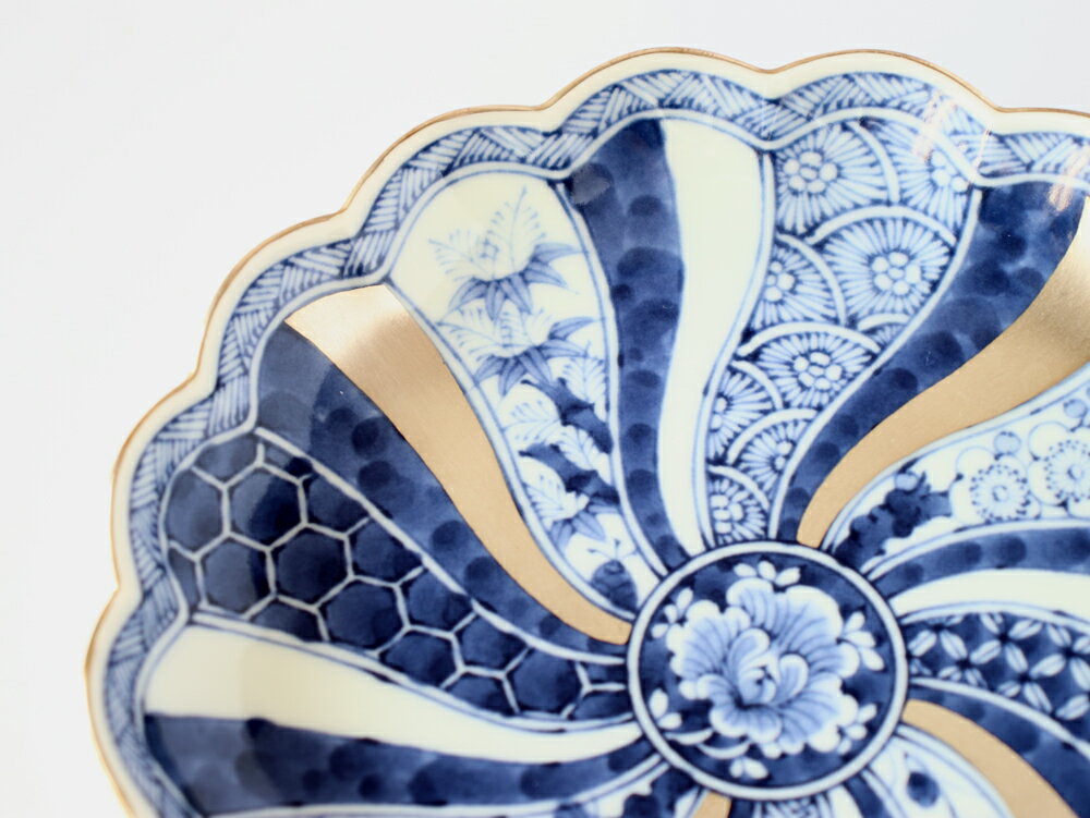 林九郎窯 古伊万里様式 藍青シリーズ 銀彩祥瑞 プレート16cm【 石丸陶芸 林九郎窯 波佐見焼 おしゃれ お祝い 豪華 中皿 贈り物 】 3