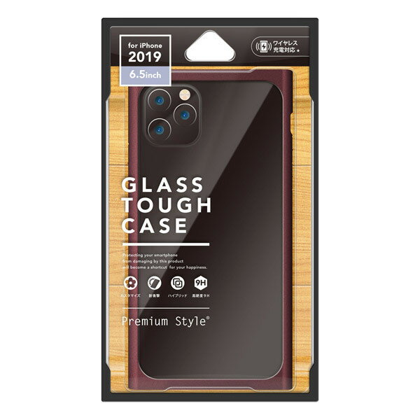 Rakuten - PGA Premium Style iPhone 11 Pro Max クリアガラスタフケース スクエア型 レッド ケース PG-19CGT12RD