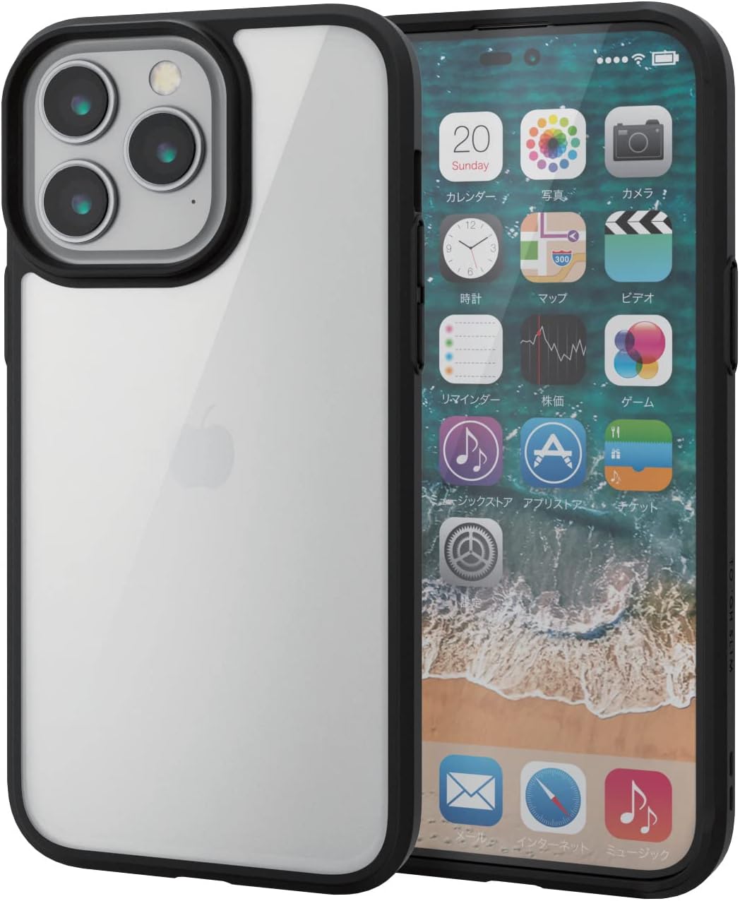 쥳 iPhone 14 Pro Max  С ϥ֥å 360ݸ Ѿ׷ ׷ۼ   ̥ꥢ 饹ե 9H TOUGH SLIM ȥåץۡդ ֥å PM-A22DTS3BK