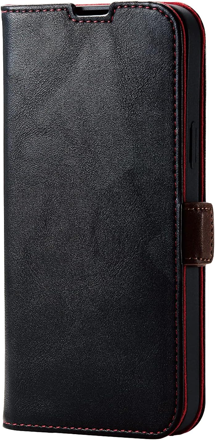 エレコム iPhone 13 Pro Max/レザーケース/手帳型/耐衝撃/磁石付き/ブラック