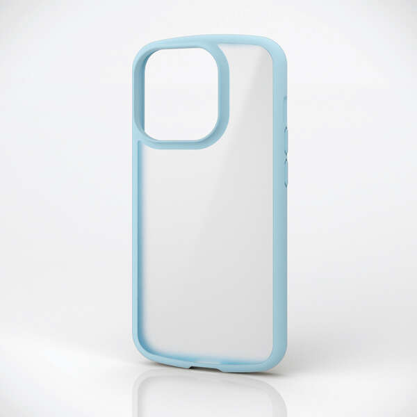 Rakuten - エレコム iPhone15 Pro ケース TOUGH SLIM LITE 半透明 耐衝撃 衝撃吸収 薄型 軽量 指紋防止 ストラップシート付き ストラップホール付き ブルー PM-A23CTSLFCSBU