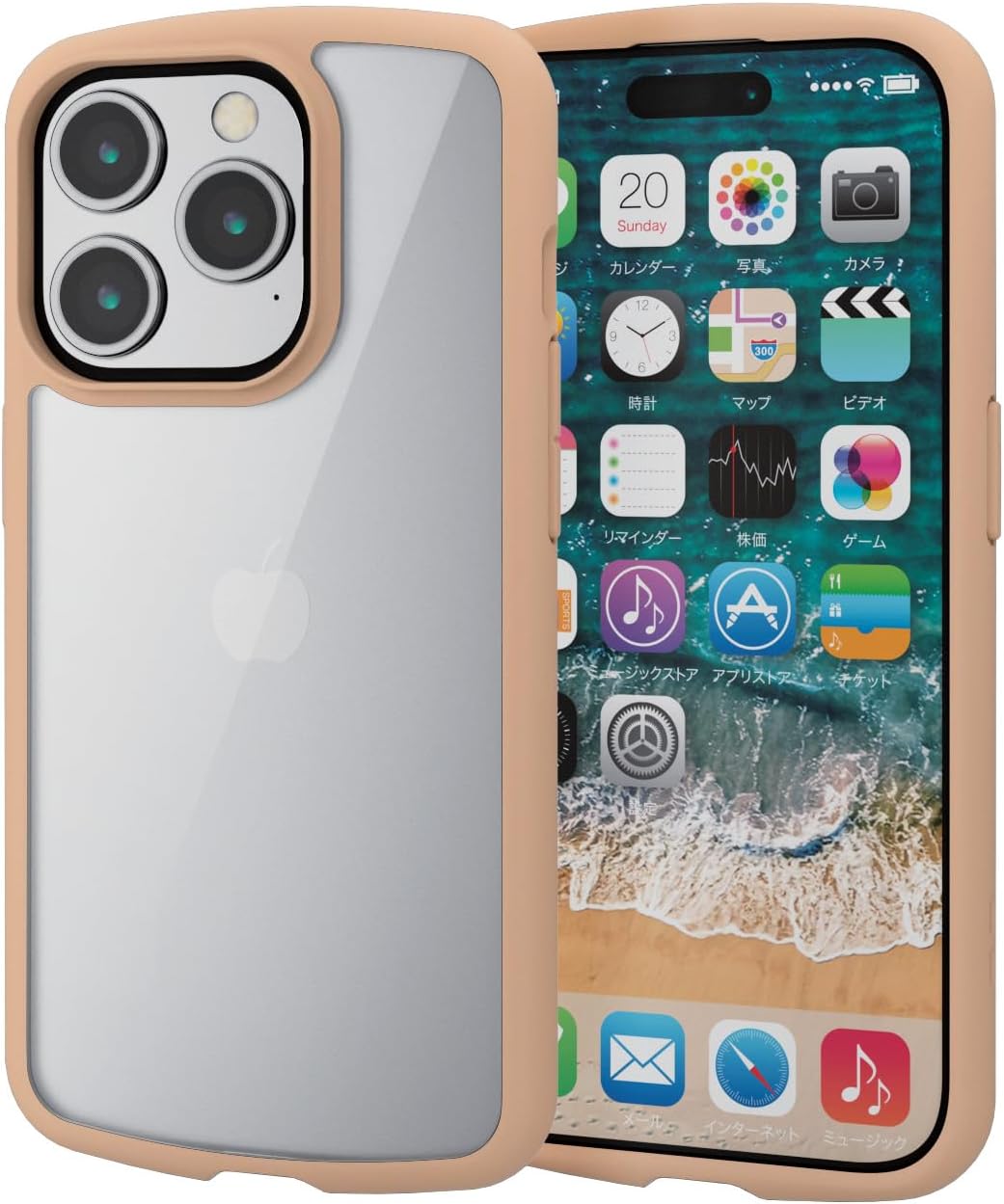 Rakuten - エレコム iPhone15 Pro ケース TOUGH SLIM LITE 耐衝撃 衝撃吸収 薄型 軽量 ストラップシート付き ストラップホール付き [全周配置のエアークッションが衝撃を吸収] カフェオレ PM-A23CTSLFCBE