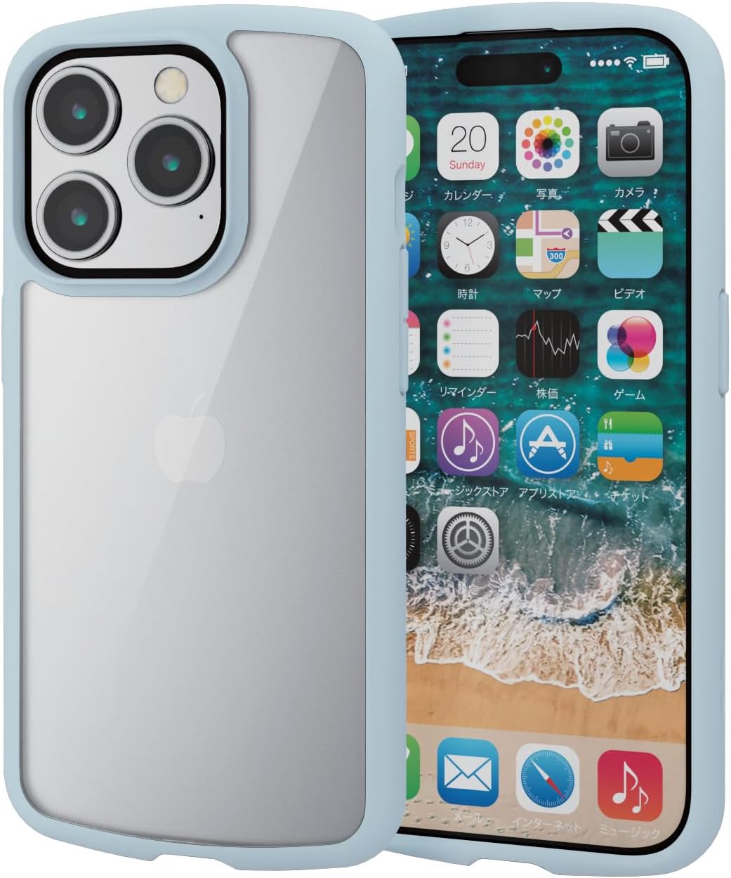Rakuten - エレコム iPhone15 Pro ケース TOUGH SLIM LITE 耐衝撃 衝撃吸収 薄型 軽量 ストラップシート付き ストラップホール付き [全周配置のエアークッションが衝撃を吸収] ブルー PM-A23CTSLFCBU