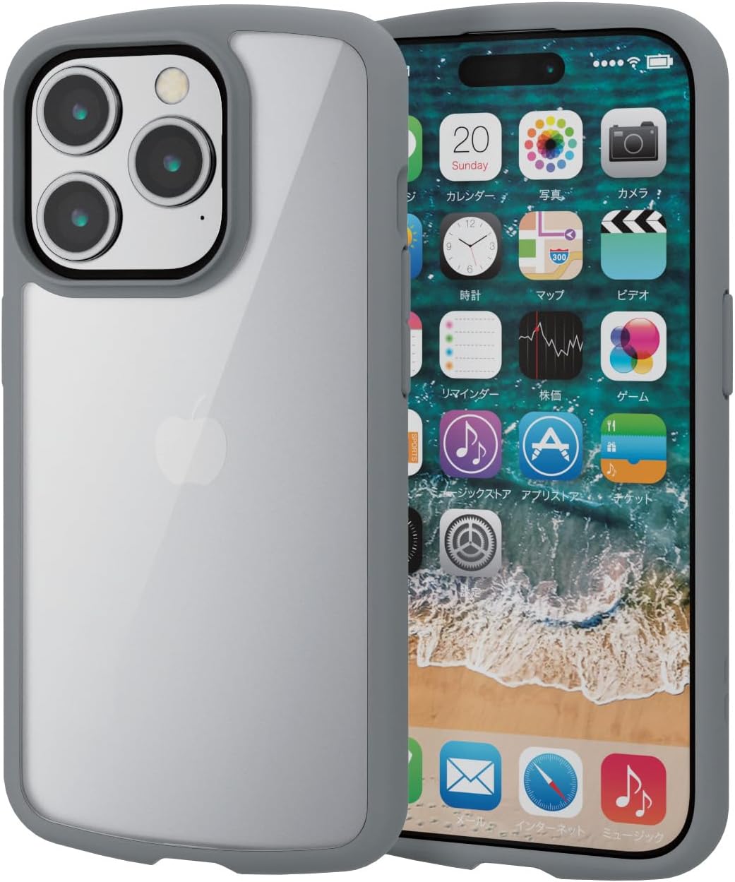 Rakuten - エレコム iPhone15 Pro ケース TOUGH SLIM LITE 耐衝撃 衝撃吸収 薄型 軽量 ストラップシート付き ストラップホール付き [全周配置のエアークッションが衝撃を吸収] グレー PM-A23CTSLFCGY
