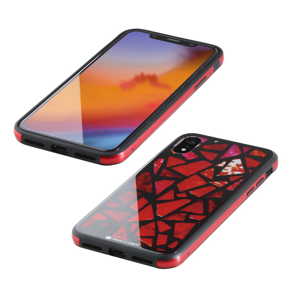 Rakuten - IOデータ iPhone XR 6.1インチ用 ガラス+TPU+アルミ複合素材ケース BKS-IP18MTGGASRD ステンドグラス(レッド)