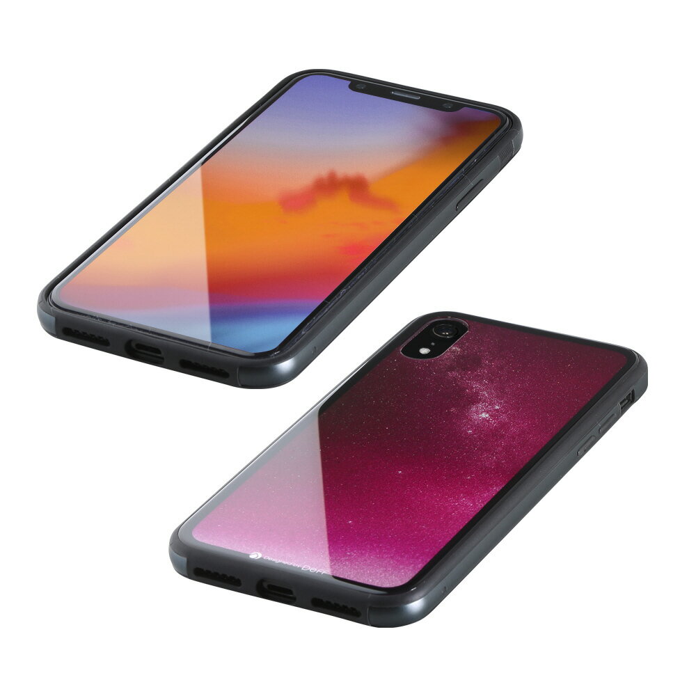 乐天商城 - IOデータ iPhone XR 6.1インチ用 ガラス+TPU+アルミ複合素材ケース 2層印刷 星空 BKS-IP18MTGGANPN 星空(ピンク)