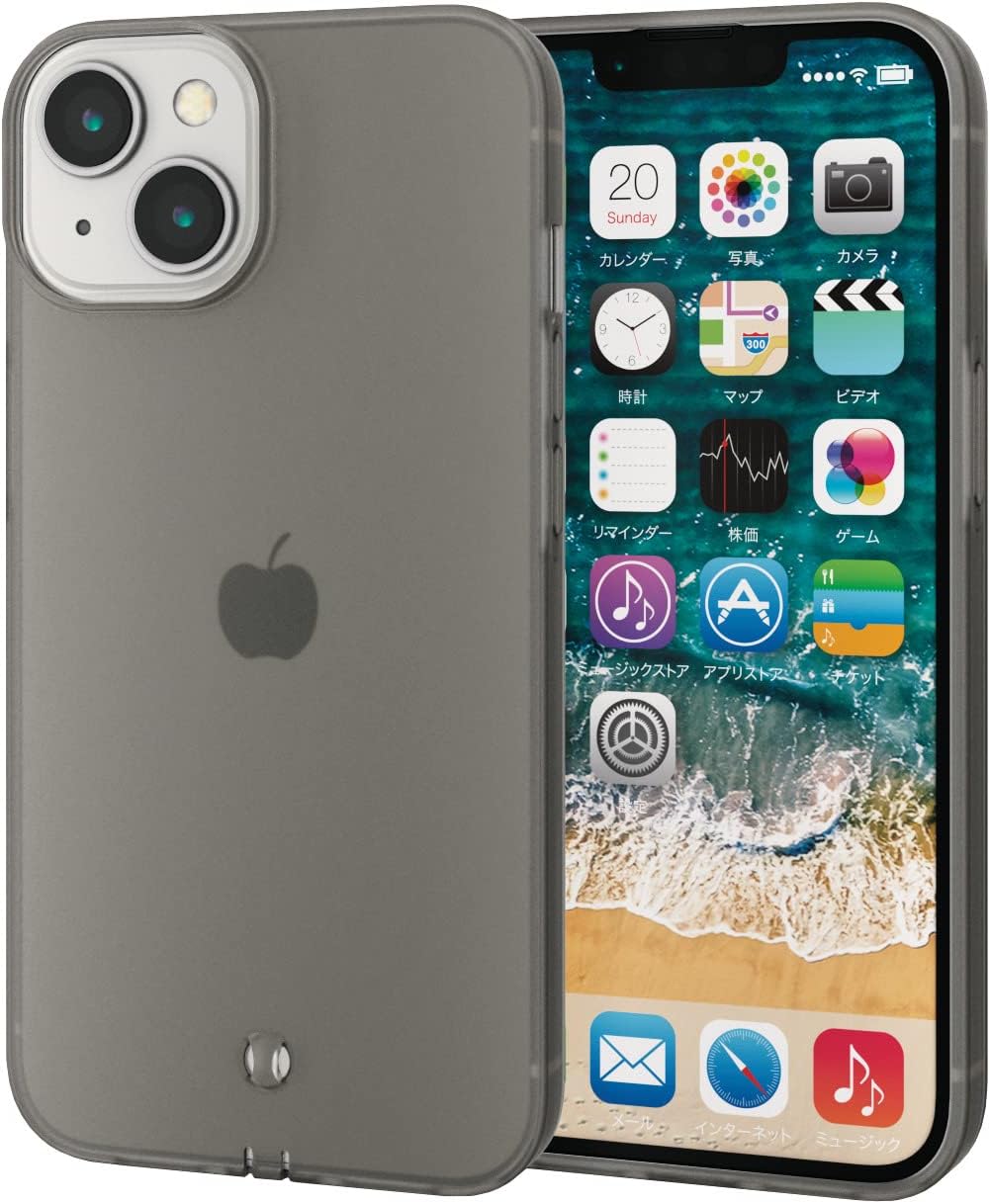 Rakuten - エレコム iPhone 14 / 13 ケース カバー リサイクル素材 ソフト TPU ストラップホール付き ブラック PM-A22AREUCTBK