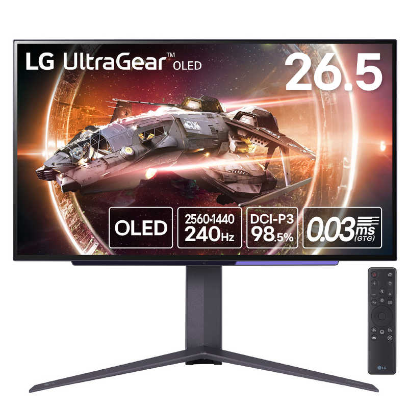 LG ߥ ˥ UltraGear OLED 27GS95QE-B 26.5/WQHD(25601440)@240Hz/ͭEL/0.03ms(GTG)/DisplayHDR True Black 400/VRR(ѥեå졼)/ϡɥ֥졼/HDMI2DisplayPort