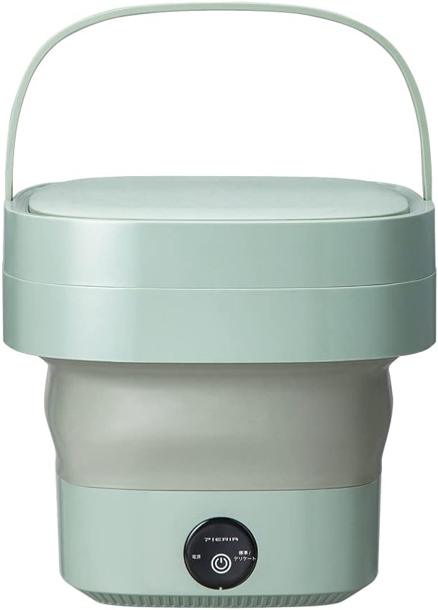 ドウシシャ 折りたためる洗濯機 小型 ミニ マスク洗濯 グリーン