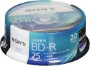 ソニー ブルーレイディスク BD-R 25GB (1枚あたり地デジ約3時間) 1回録画用 20枚入り 4倍速ダビング対応 ケース無し 20BNR1VJPP4