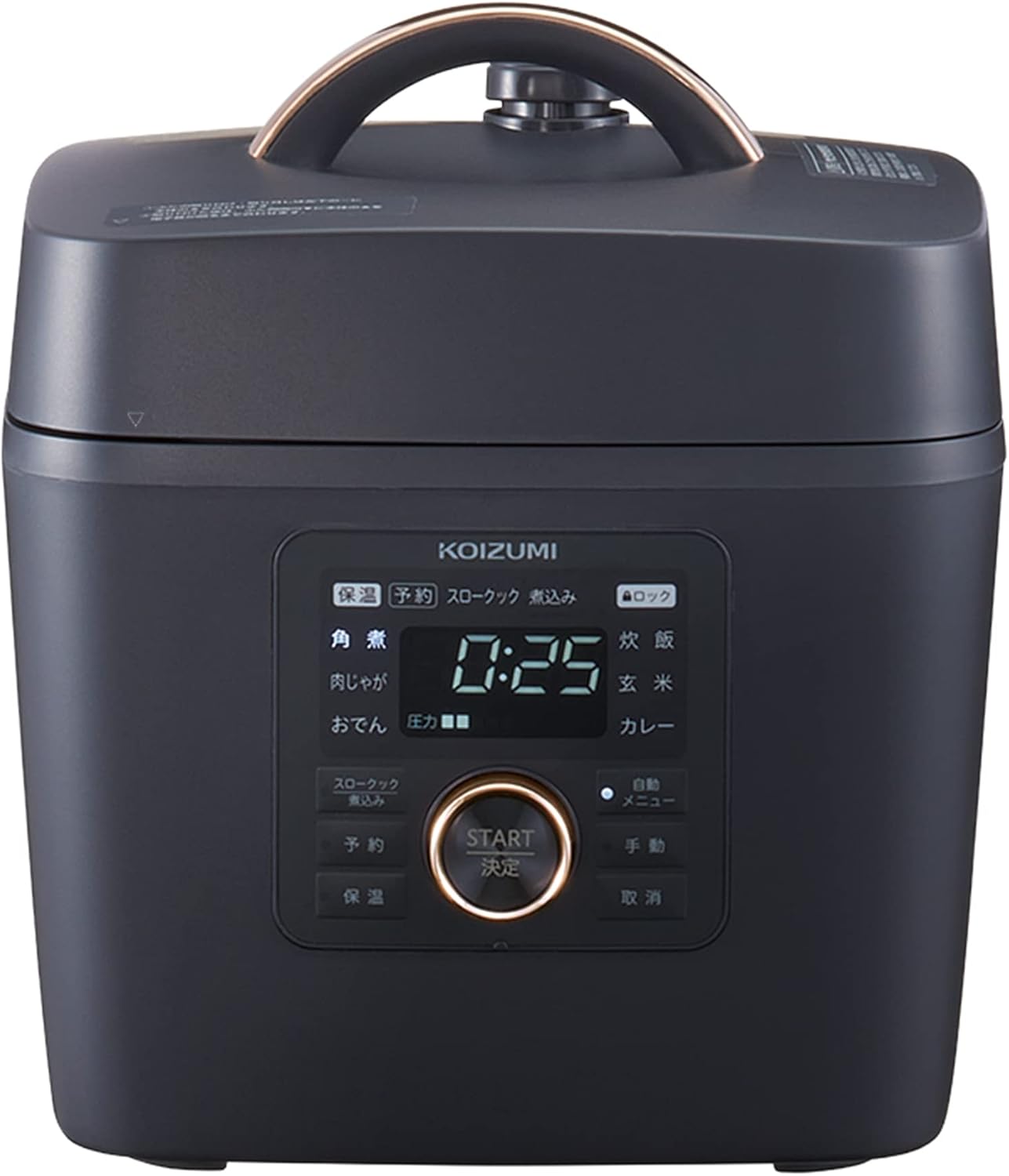 コイズミ マイコン電気圧力鍋 1.6L 6種類自動メニュー ワンタッチ 52品搭載レシピブック付き ブラック KSC-3502/K