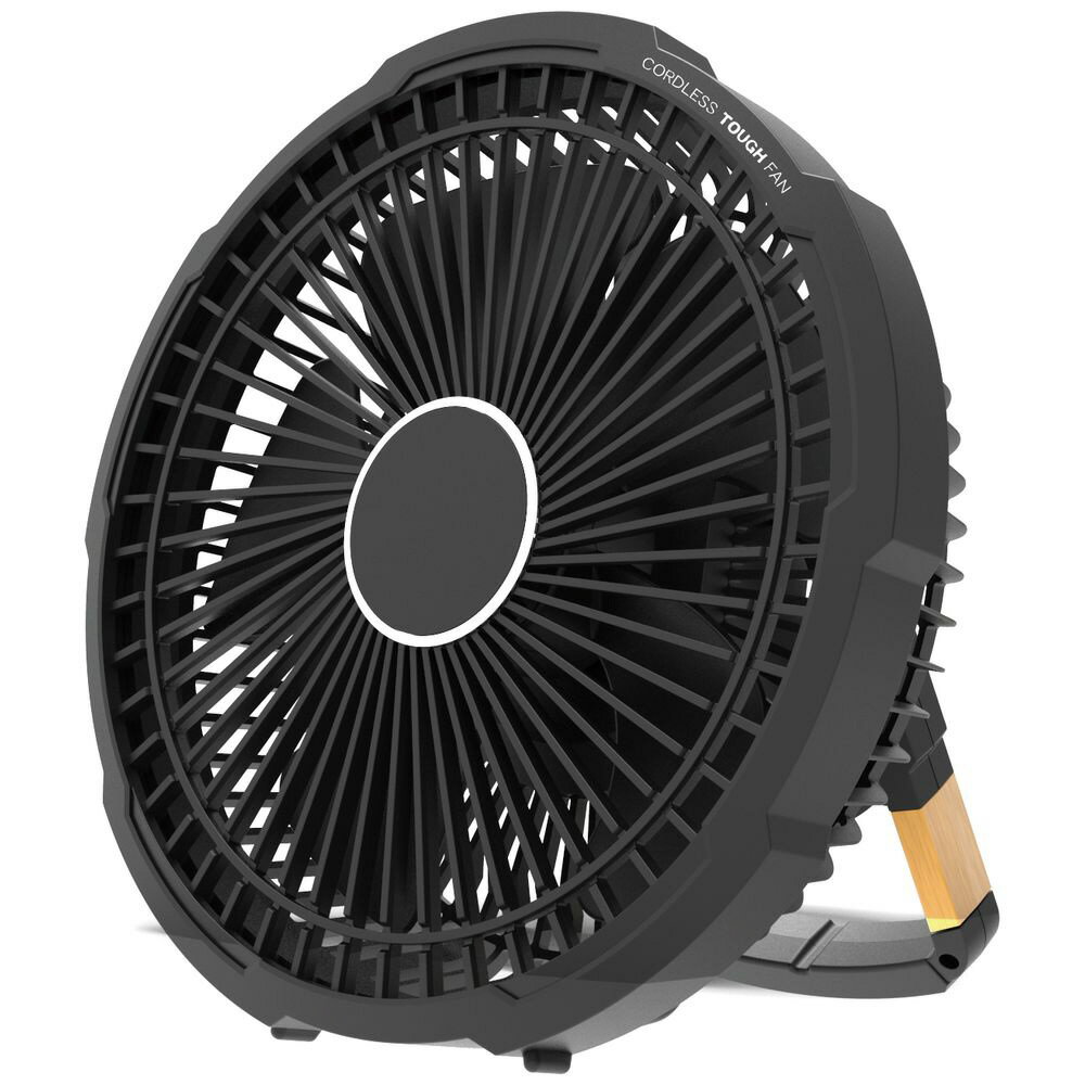 トップランド 卓上扇風機 コードレス タフ FAN [ ホーム & アウトドア ] 防水 ラバーボディ 3電源対応 (AC + USB + 別売乾電池) 風量調節3段階 多目的スタンド ブラック SF-TF10BK