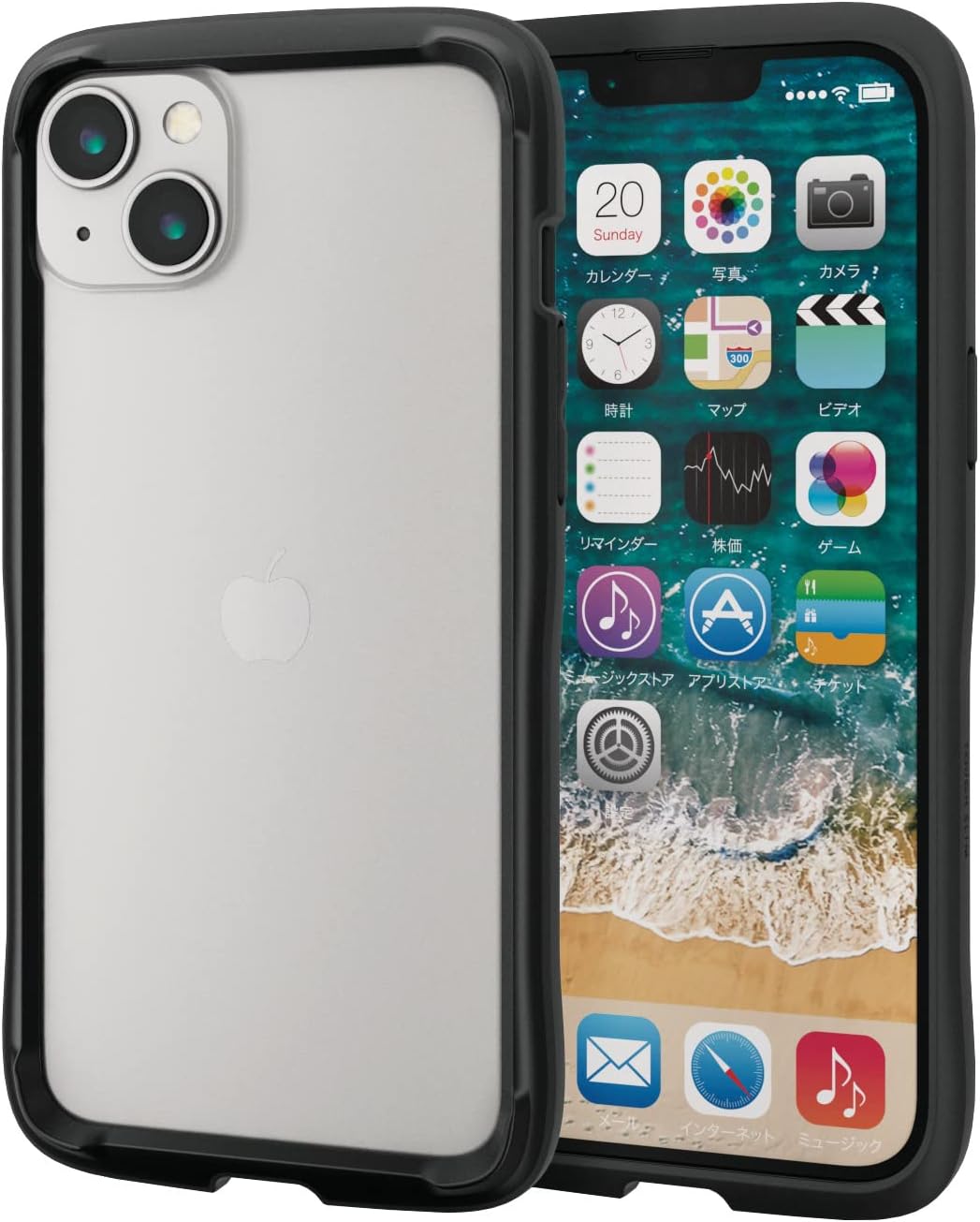 Rakuten - エレコム iPhone 14 Plus ケース カバー バンパー 耐衝撃 [全周に配置したエアークッションが衝撃を吸収] TOUGH SLIM LITE フレームカラー(ブラック) PM-A22BTSLBBK