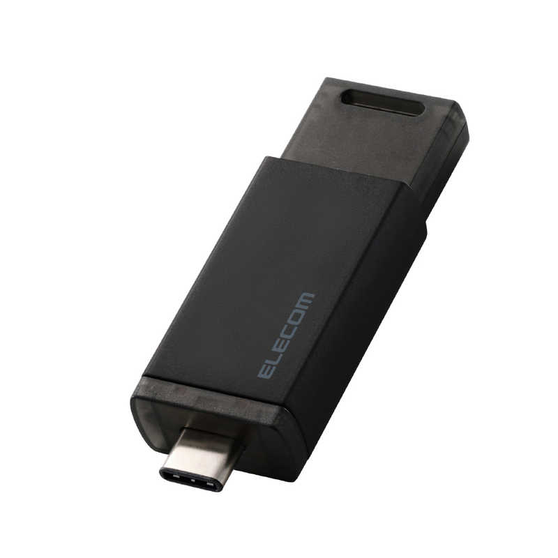 エレコム 外付けSSD USB10Gbps対応 ノック式 自動シャッター コネクタ保護 Type-C 500GB ブラック ESD-ESK0500GBK
