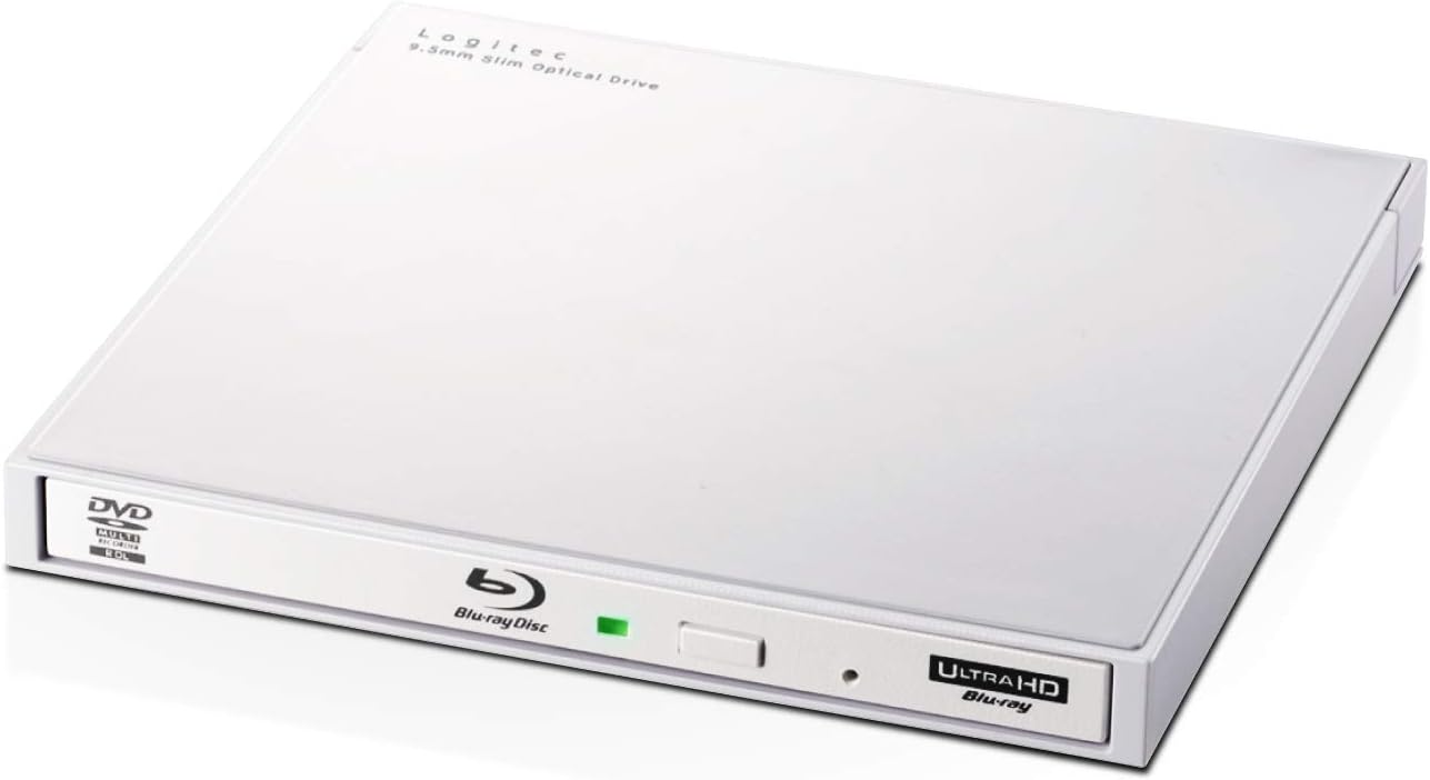 ロジテック 外付け ブルーレイドライブ USB3.2 Gen1(USB3.0) UHD BD対応 書込ソフトCyberLink Power2Go付 ホワイト LBD-PWA6U3LWH
