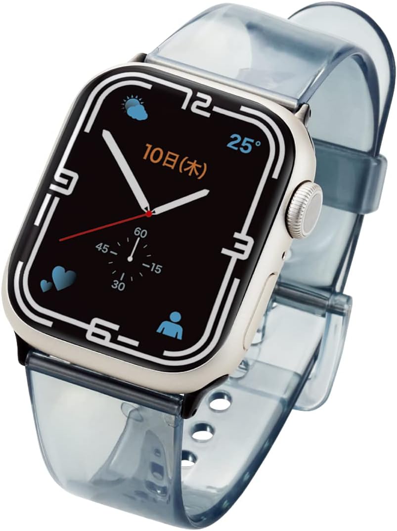 エレコム Apple Watch (アップルウォッチ) バンド 41mm 40mm 38mm [Apple Watch 8 7 SE2 SE 6 5 4 3 2 1 対応] クリアデザイン クリアブラック AW-41BDUCBKC