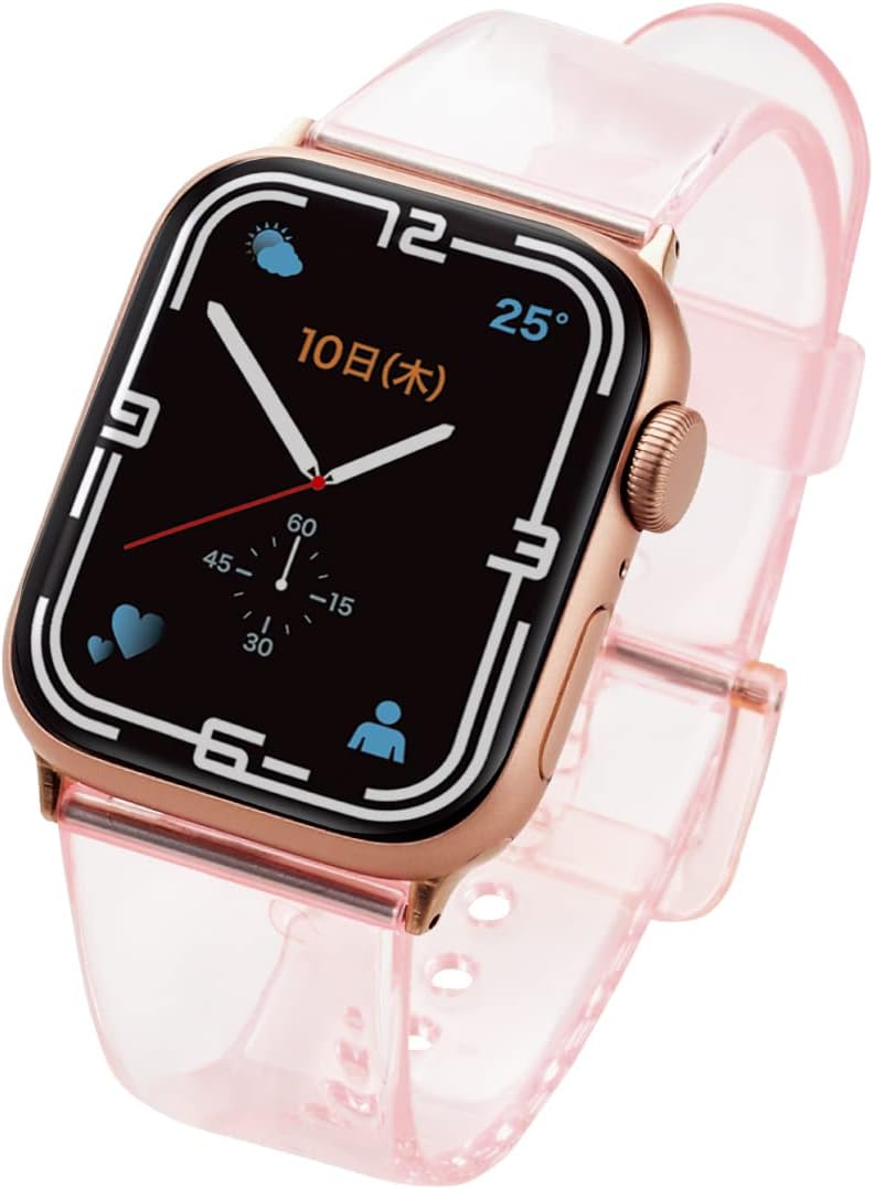 エレコム Apple Watch (アップルウォッチ) バンド 41mm 40mm 38mm [Apple Watch 8 7 SE2 SE 6 5 4 3 2 1 対応] クリアデザイン クリアピンク AW-41BDUCPNC