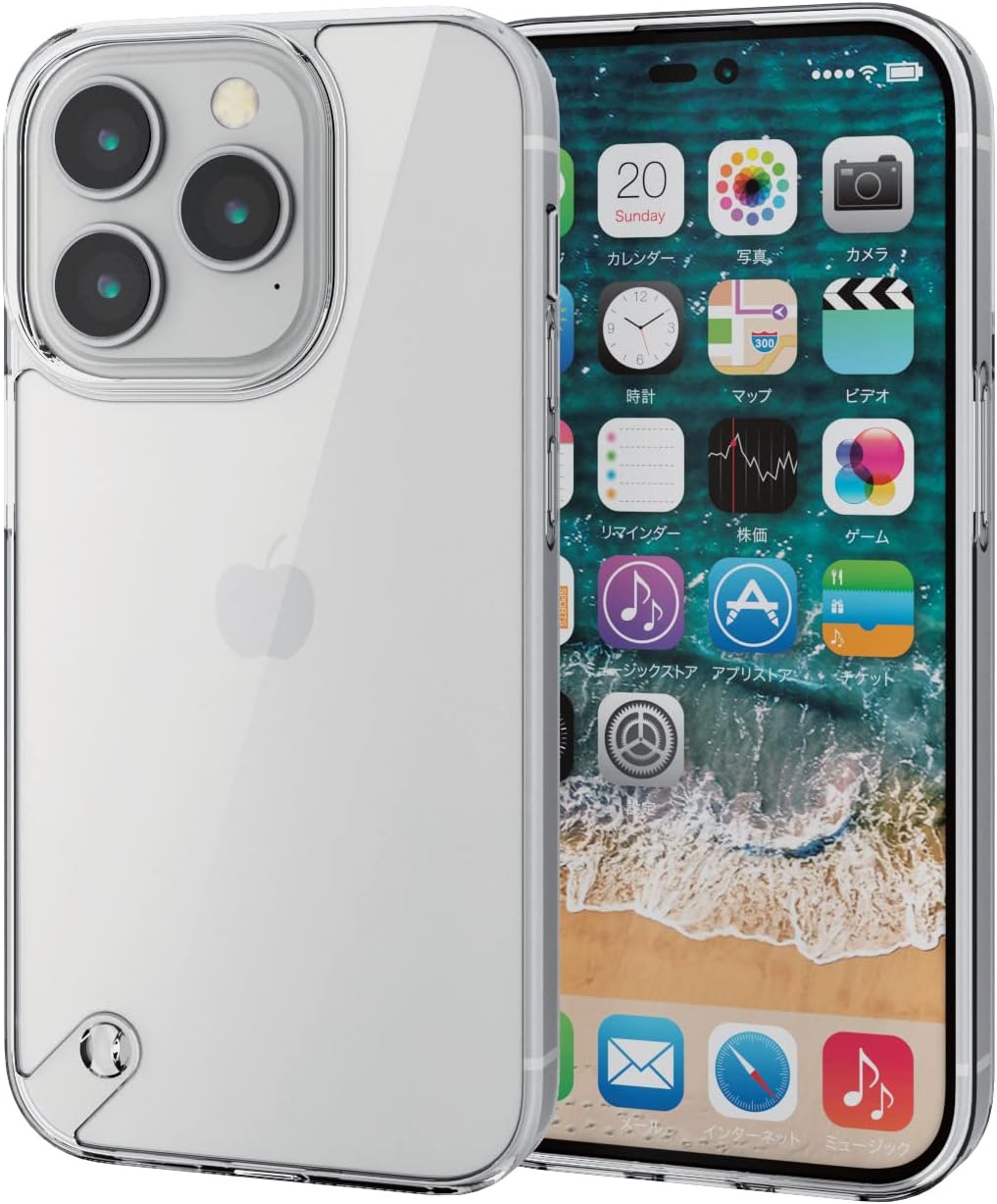Rakuten - エレコム iPhone 14 Pro ケース カバー 耐衝撃 衝撃吸収 [黄変しにくいフォルティモ素材/エアクッションで衝撃吸収] ストラップホール付き クリア PM-A22CHVCK2CR