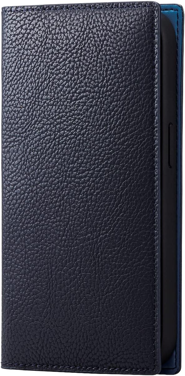 エレコム iPhone 14 Pro ケース カバー 手帳型 耐衝撃 レザー [イタリアブランドの上質なレザー] カードポケット付き ロイヤルネイビー PM-A22CPLFYILNV