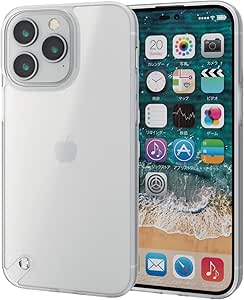 Rakuten - エレコム iPhone 14 Pro Max ケース カバー ハイブリッド 耐衝撃 衝撃吸収 スリム 背面マット 指紋防止 極み設計 半透明 ストラップホール付き シルキークリア PM-A22DHVCKMCR