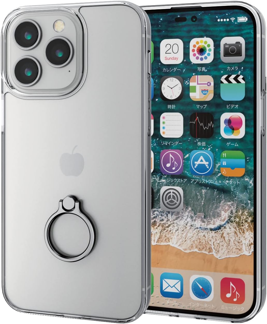 乐天商城 - エレコム iPhone 14 Pro Max ケース カバー ハイブリッド 耐衝撃 衝撃吸収 リング付 スタンド機能付 極み設計 シルバー PM-A22DHVCKRSV