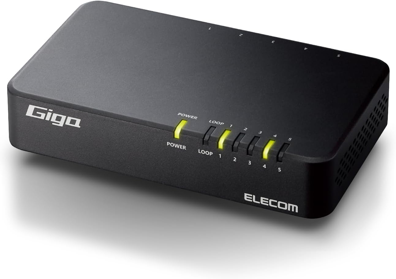 Rakuten - エレコム スイッチングハブ ギガビット 5ポート マグネット付 電源内蔵 ブラック EHC-G05PN4-JB