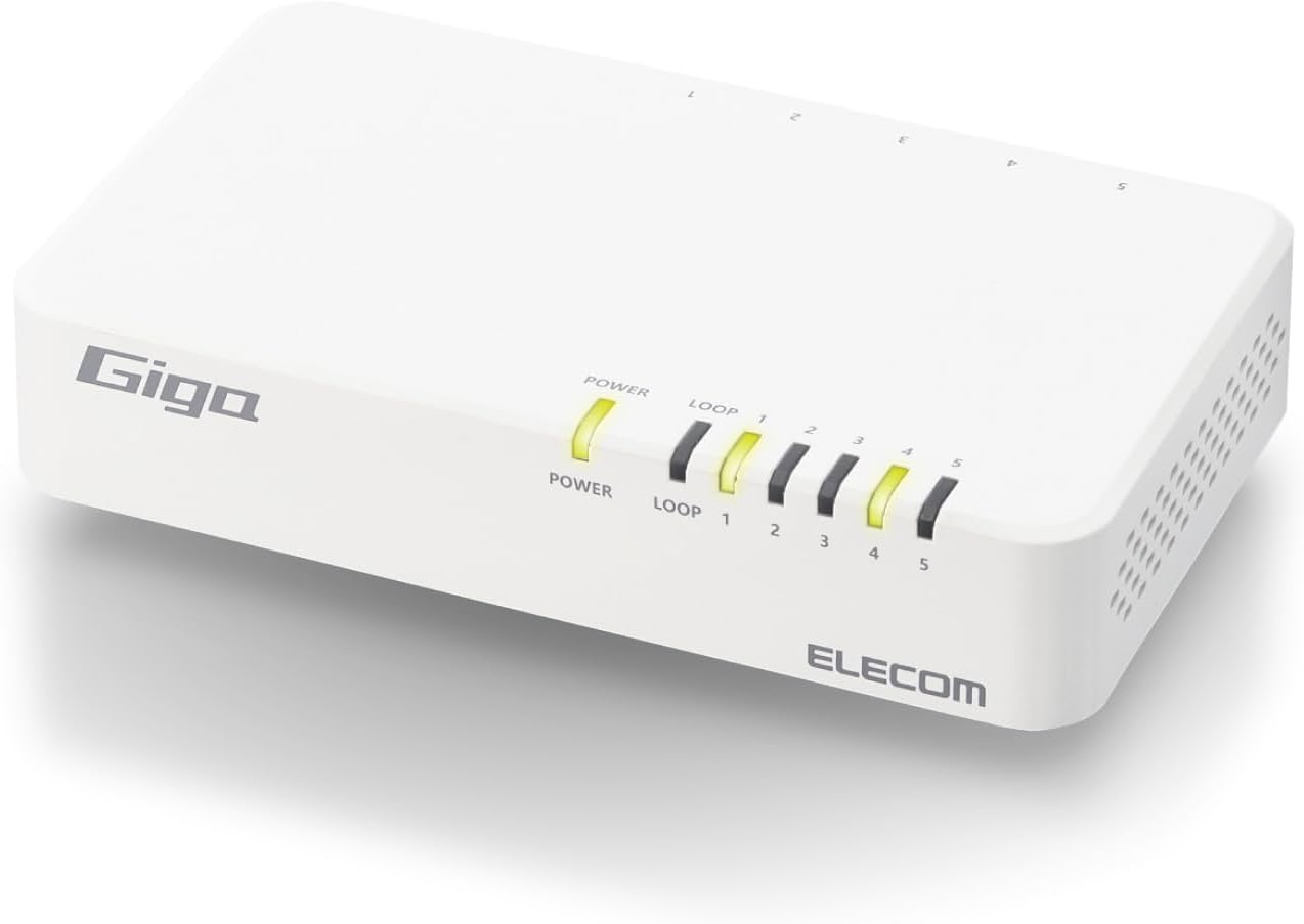 Rakuten - エレコム スイッチングハブ ギガビット 5ポート マグネット付 電源内蔵 ホワイト EHC-G05PN4-JW