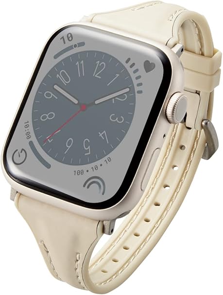 エレコム アップルウォッチ Apple Watch バンド 【49mm 45mm 44mm 42mm / Ultra SE2 SE 8 7 6 5 4 3 2 1 対応】 革 レザー TPU スリム グレージュ AW-45BDLHVJGY
