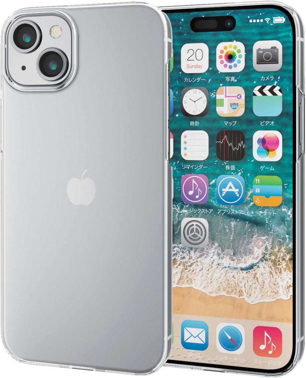 エレコム iPhone15 Plus ケース ハード スリム 1mm 端子周りまで保護 UVコート 傷に強い クリア PM-A23BPVKCR