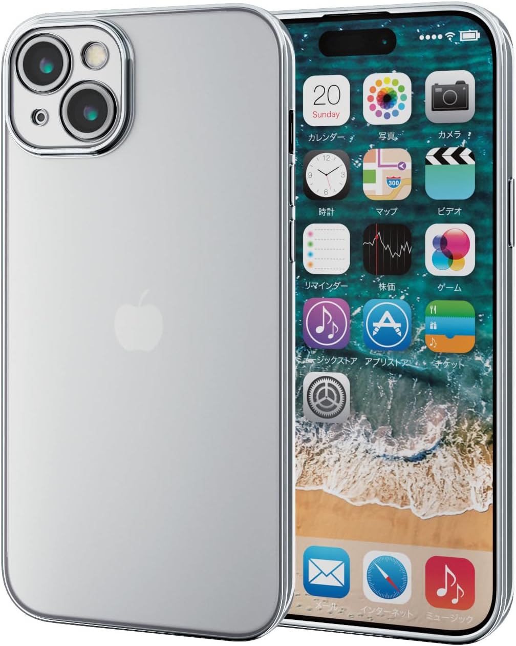 Rakuten - エレコム iPhone15 Plus ケース カメラ保護 ソフト メタリック加工 プラチナシルバー PM-A23BUCTMKSV