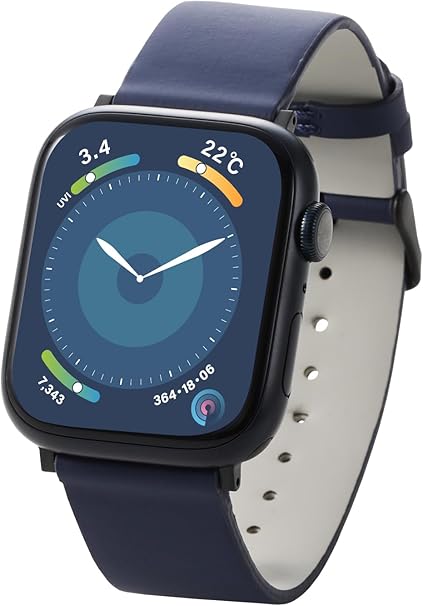 [エレコム] アップルウォッチ バンド Watch 49mm 45mm 44mm 42mm ソフトレザー ネイビー AW-45BDLNV