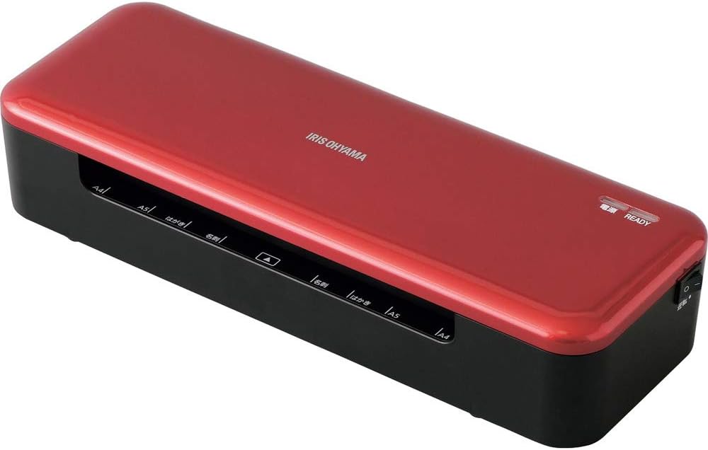 アイリスオーヤマ ラミネーター A4対応 ~150μm ウォームアップ時間35秒 波打ち防止 HSL-A44-R レッド