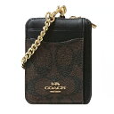 コーチ COACH 財布 コインケース C0058 IMAA8 シグネチャー チェーン ジップ カード コインケース ブラウン×ブラック アウトレット [並行輸入品]【レディース ブランド ギフト コインケース 小銭入れ カード入れ】