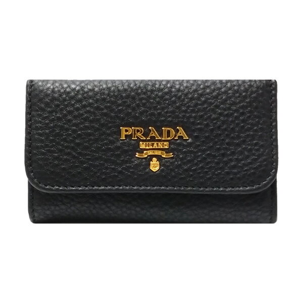 プラダ プラダ PRADA 小物 キーケース 1PG222 2E3A F0002 NERO ヴィッテロ グレイン キーケース ブラック アウトレット[並行輸入品]【レディース ギフト ブランド 黒 無地】