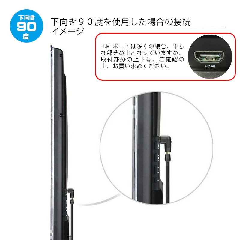 HDMI L���Ѵ������ץ� HDMI-A���� to HDMI-A�᥹ 90�� 270�� ������ ����� ���٤���� L�� ���ͥ��� 1080p ľ�� ���� ���å��� ��˥��� �ǥ����ץ쥤 PC �ѥ����� �����ൡ�б� ��Ĺ �ץ饰 ������̵����