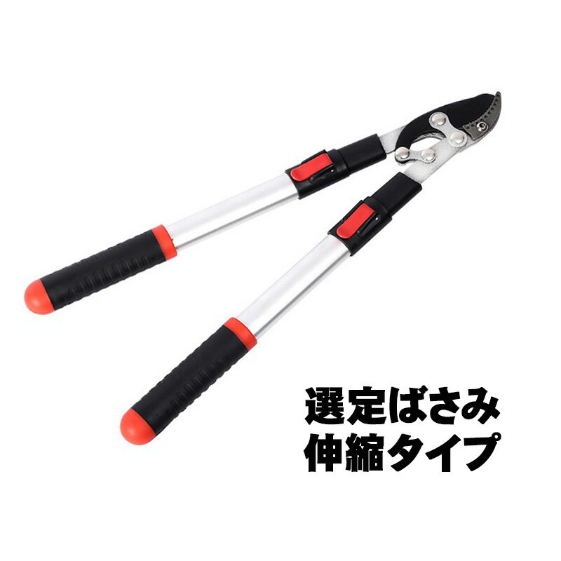 選定バサミ 伸縮タイプ 500-725mm　園芸 農作業 庭づくり ガーデニング 園芸 はさみ バサミ 作業用 剪定ばさみ 高枝対応 庭木 手入れ 刈込み鋏