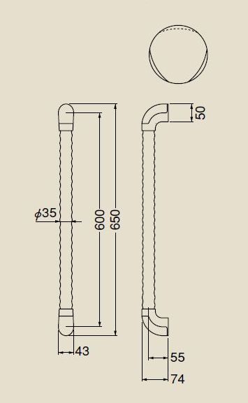 シロクマ トリプルディンプル手すり 35×60...の紹介画像2