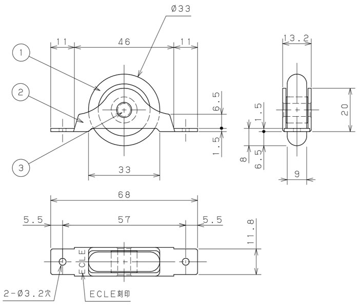 【メール便16個まで】マツ六 エクレV戸車 ステン枠33mm [ 戸車 修理 交換 アルミサッシ 修理部品 引き戸 引戸 サッシ 玄関 店舗 窓 部品 diy ばら売り 網戸 一覧 ] 花・ガーデン・DIY DIY・工具 金物