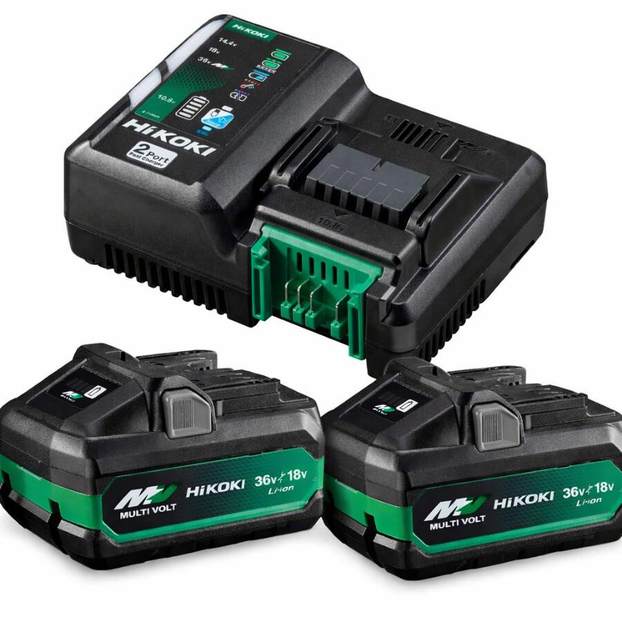 ハイコーキ 純正 BSL36B18X 2個 + UC18YDML 急速充電器 バッテリー セット 2ポート 36V 4.0Ah / 18V 8.0Ah 対応 USB充電端子付き HiKOKI