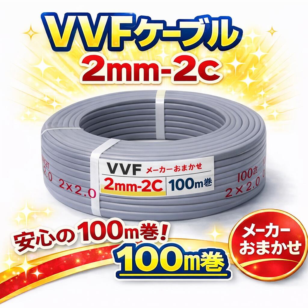 楽天市場】vvf 2.0 2c 100mの通販