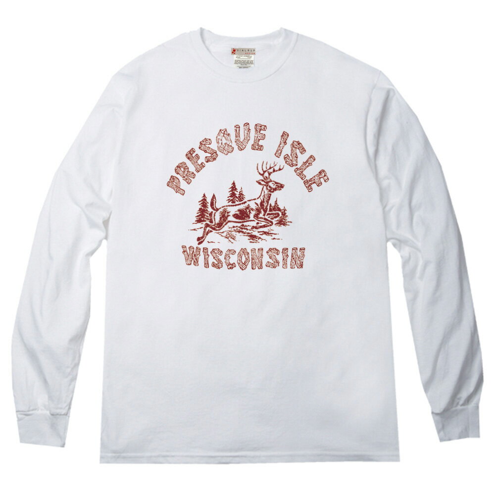 鹿のイラストカレッジ アニマルロング Tシャツ