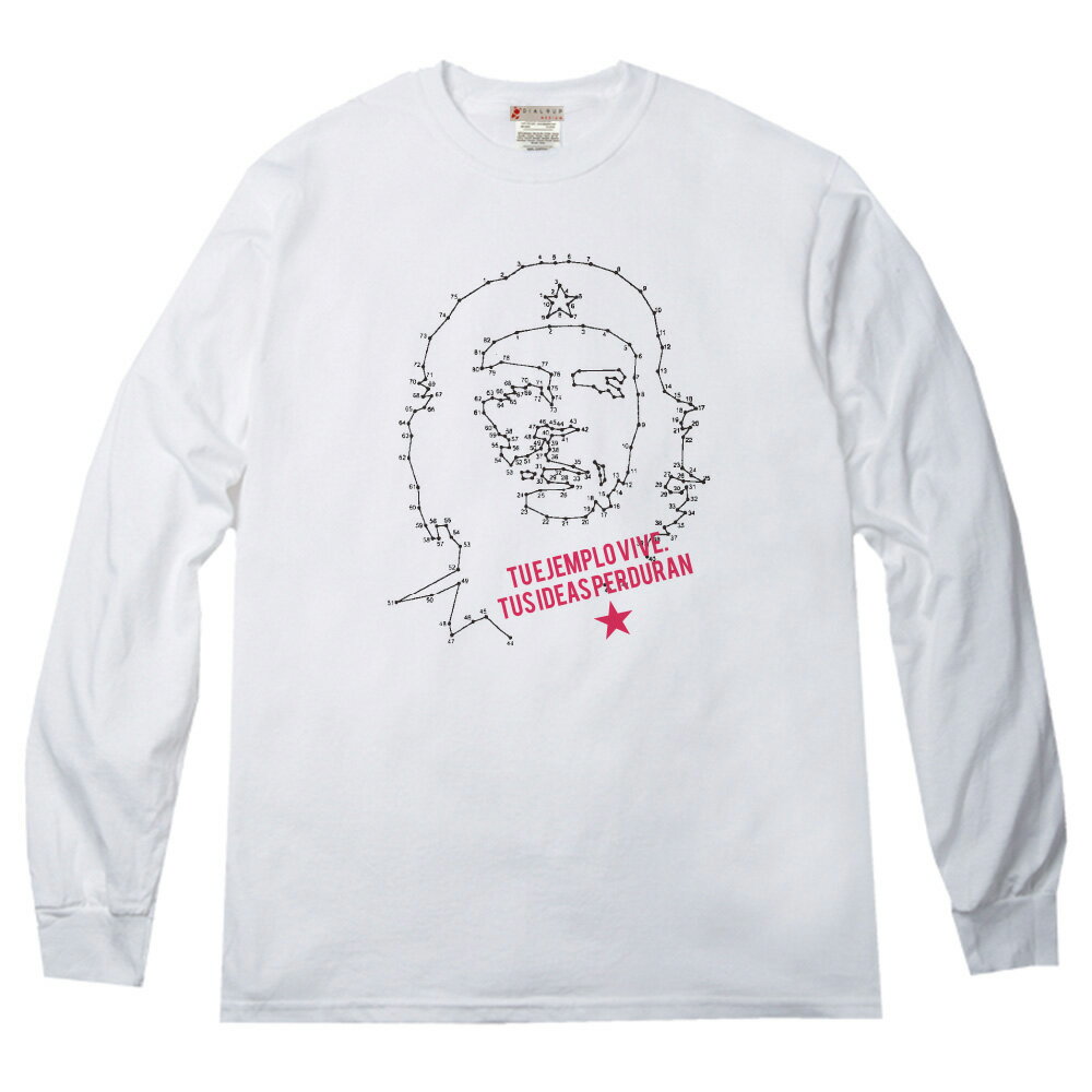 Rakuten - ラインでかたどられたゲバラ コミカルゲバラ ロングTシャツ