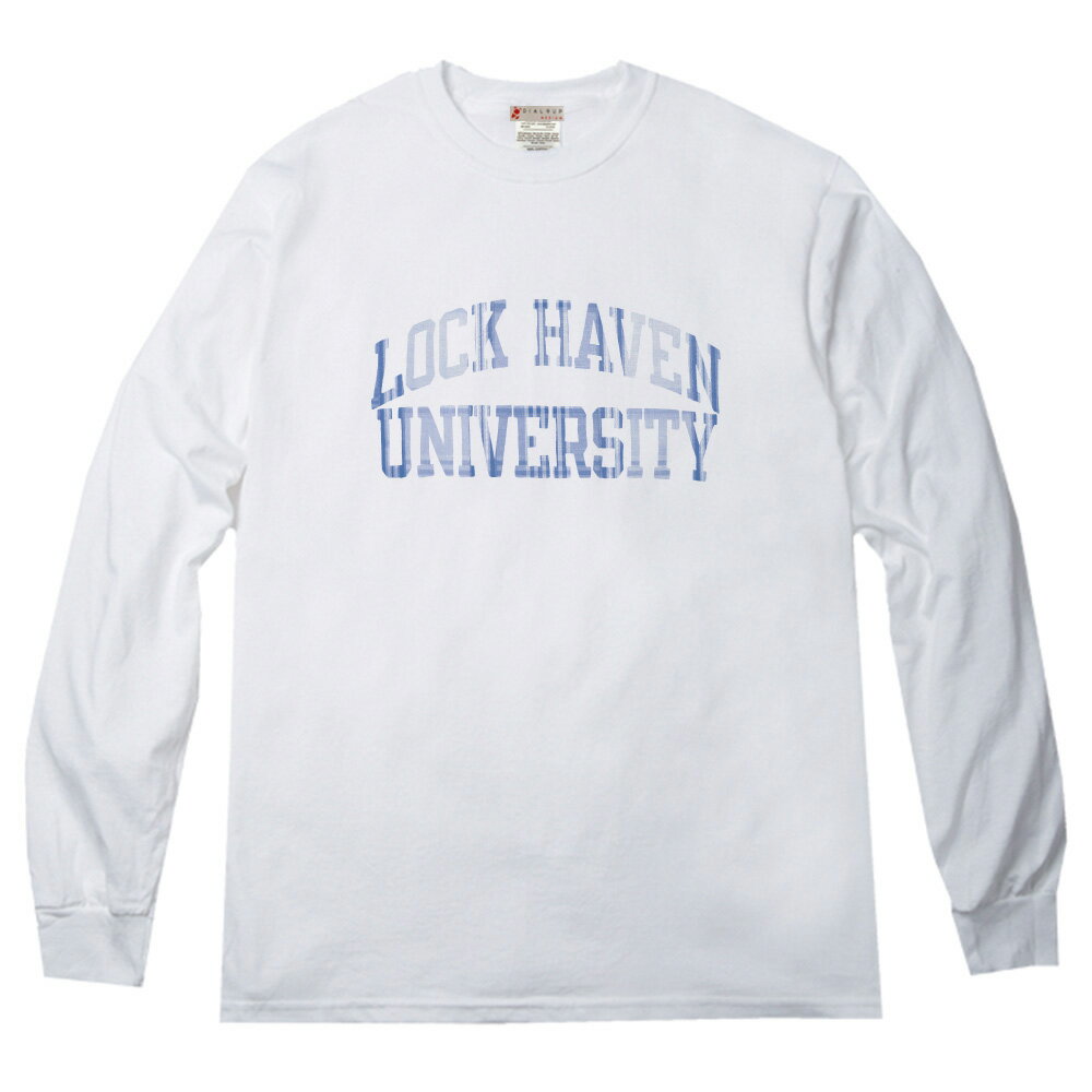 綺麗なブルーチェック柄ロゴロングTシャツ